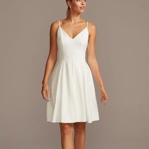 NWT David's Bridal Spaghetti Strap Crepe Plus Fit-and-Flare Dress Size 10